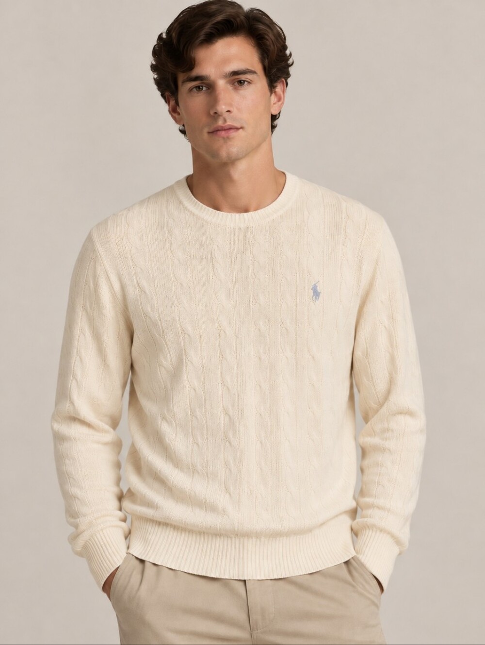 Vintage Ralph Lauren Polo mens silk cable knit sweater size M